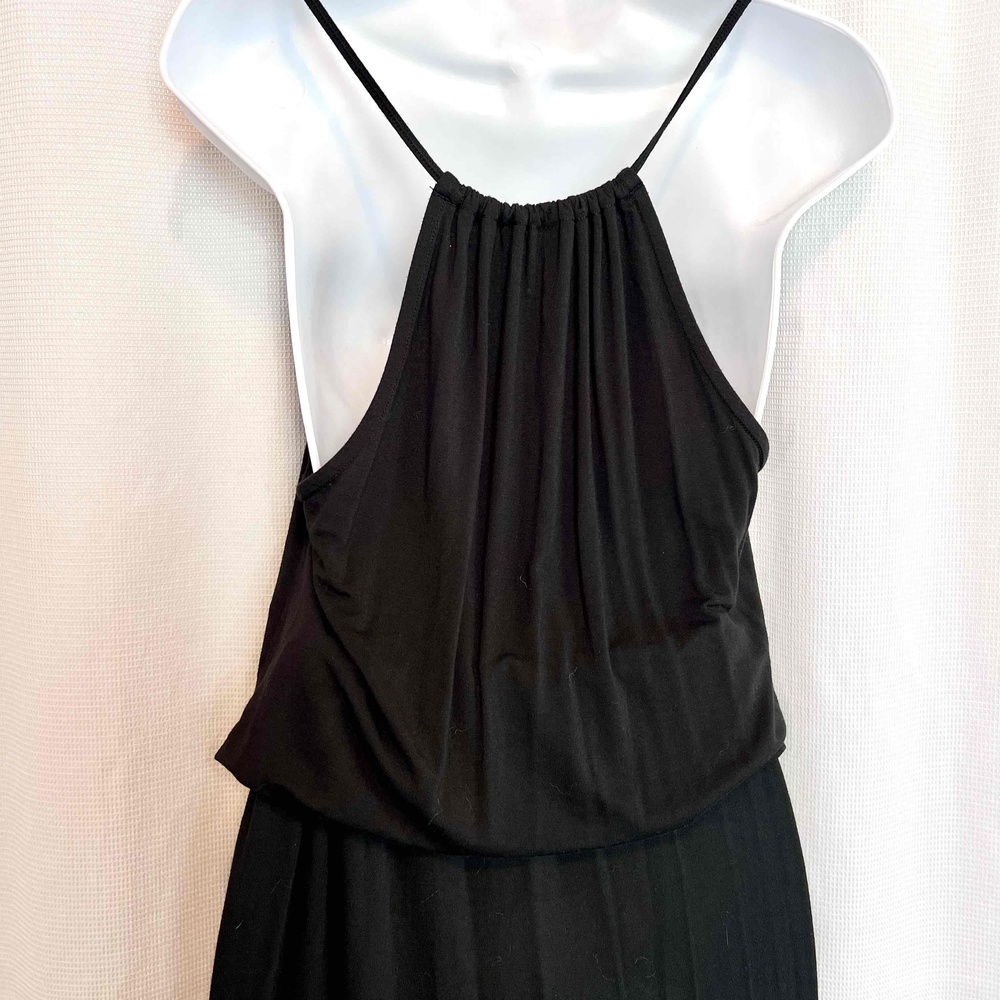 Victoria's Secret Black Medium Sleeveless Solid Color Gathered Waist Maxi Dress - Picture 7 of 10